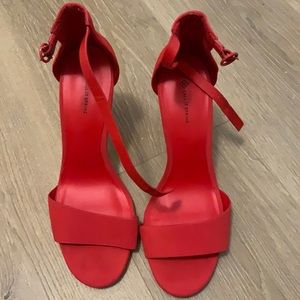 Call or spring red suede heels